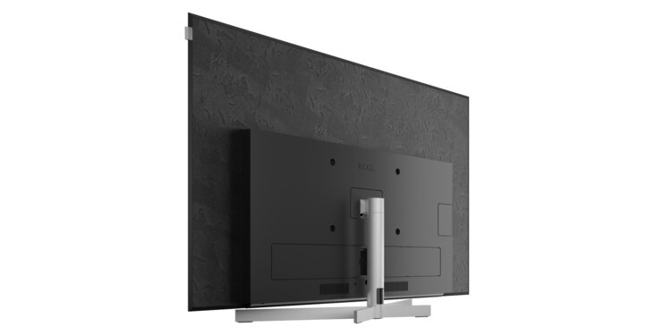 Loewe stellar 55 dr+ lava OLED TV Rückansicht – Premium Fernseher mit Beton-Lava Rückwand und hochwertiger Verarbeitung